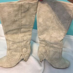 Knee high suede boots